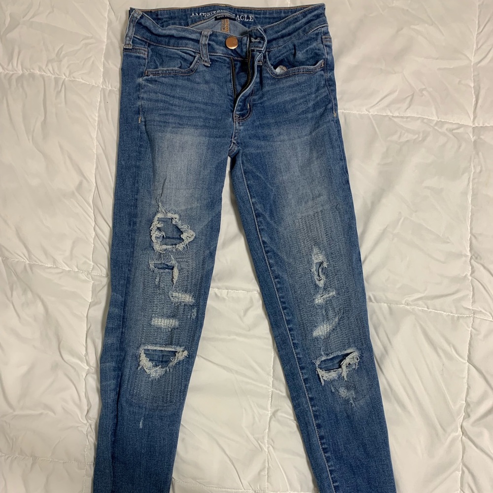 American Eagle Patched Hole Jeans